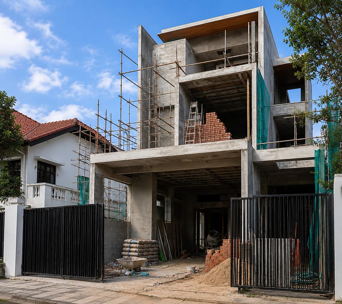 Landed home under construction — development and project management by SGC Architects